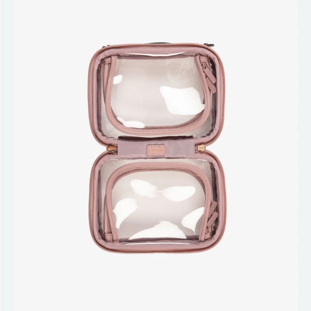 Small Clear Cosmetics Case in Mauve